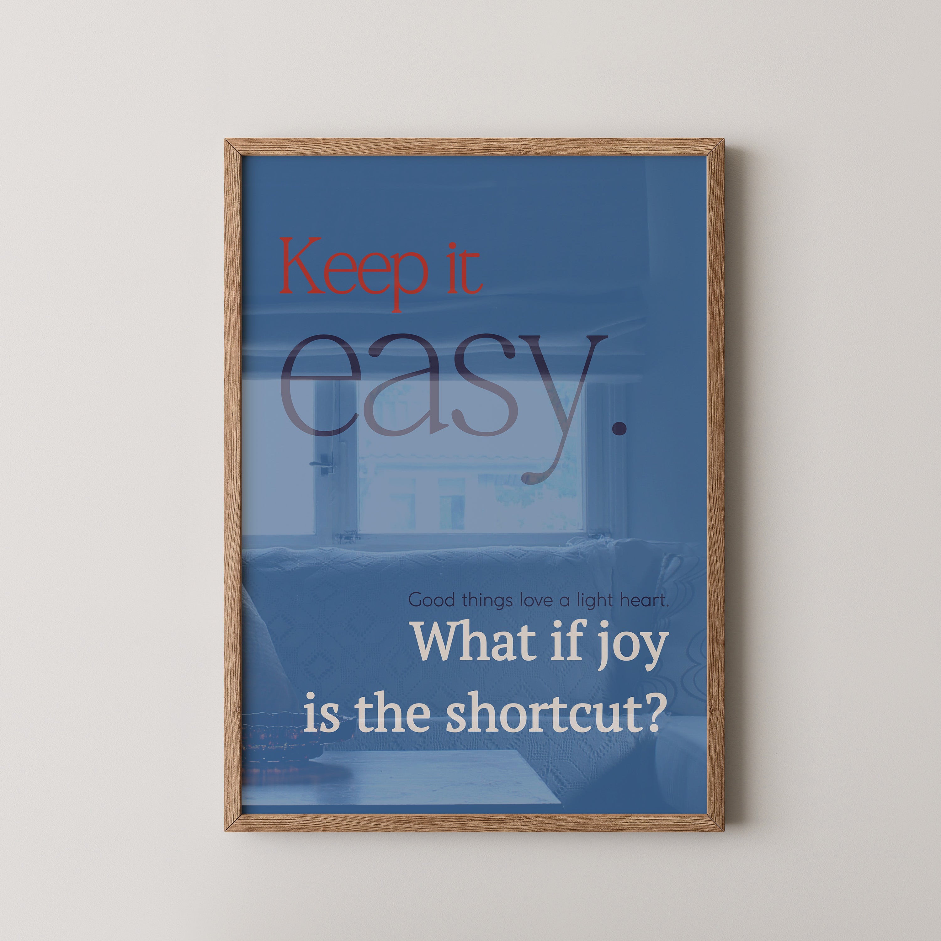 Keep it easy Typografie blau