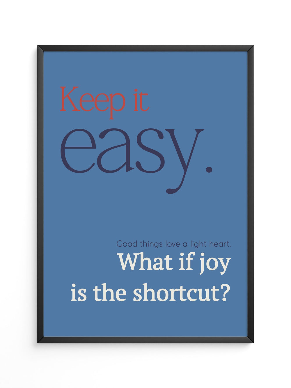 Keep it easy Typografie blau
