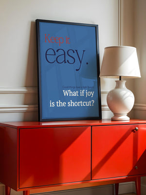 Keep it easy Typografie blau