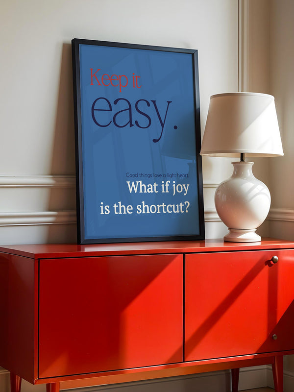 Keep it easy Typografie blau