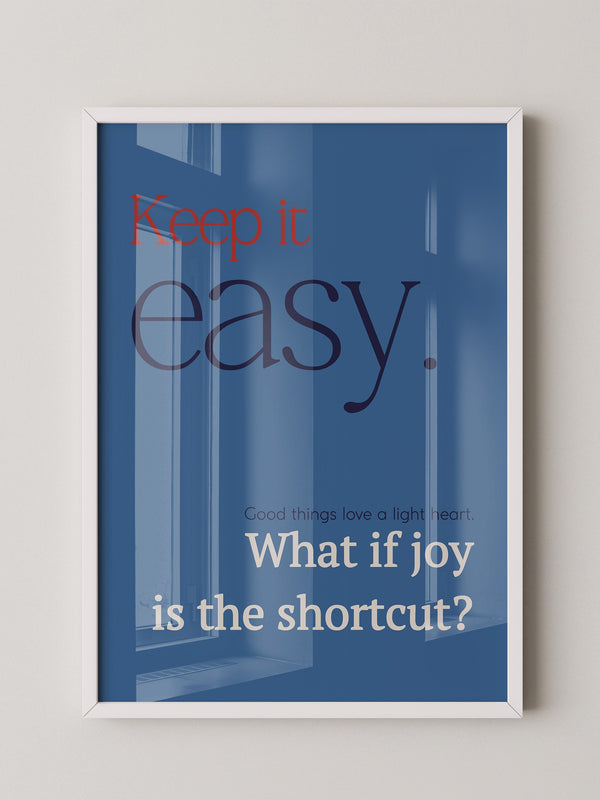 Keep it easy Typografie blau