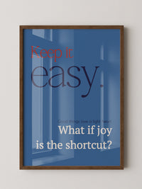 Keep it easy Typografie blau