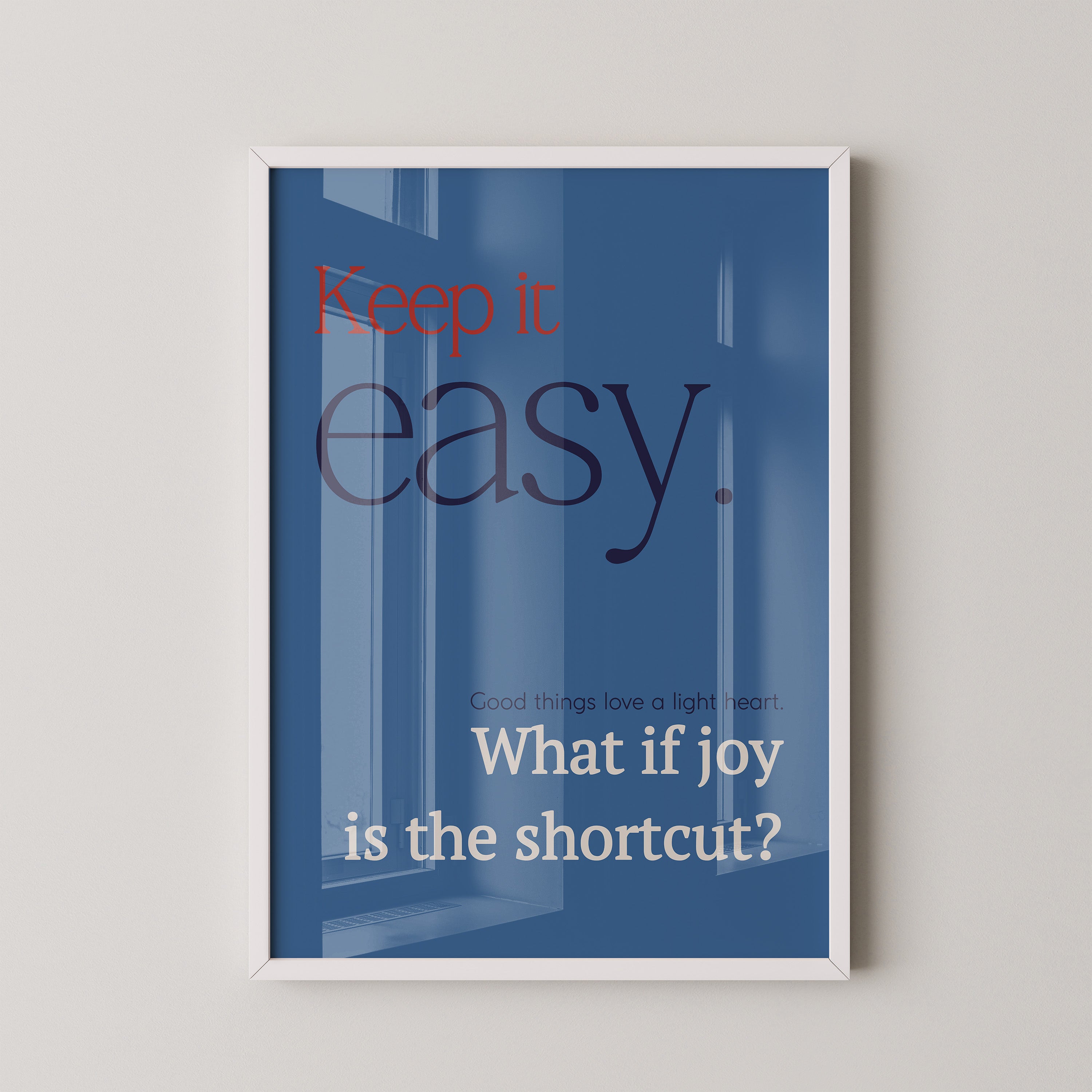 Keep it easy Typografie blau