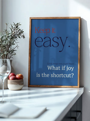 Keep it easy Typografie blau
