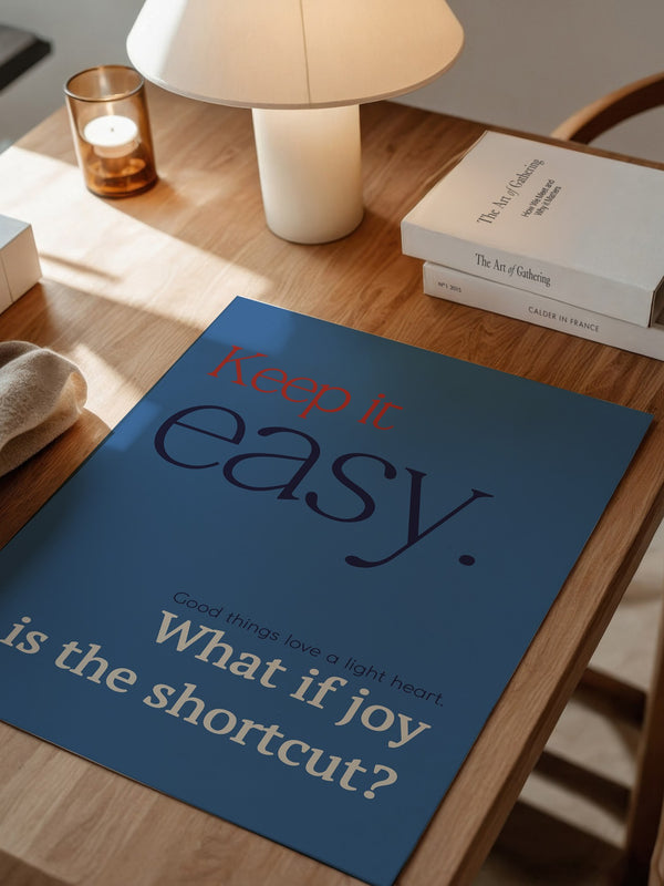 Keep it easy Typografie blau