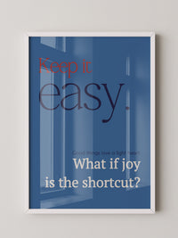 Keep it easy Typografie blau