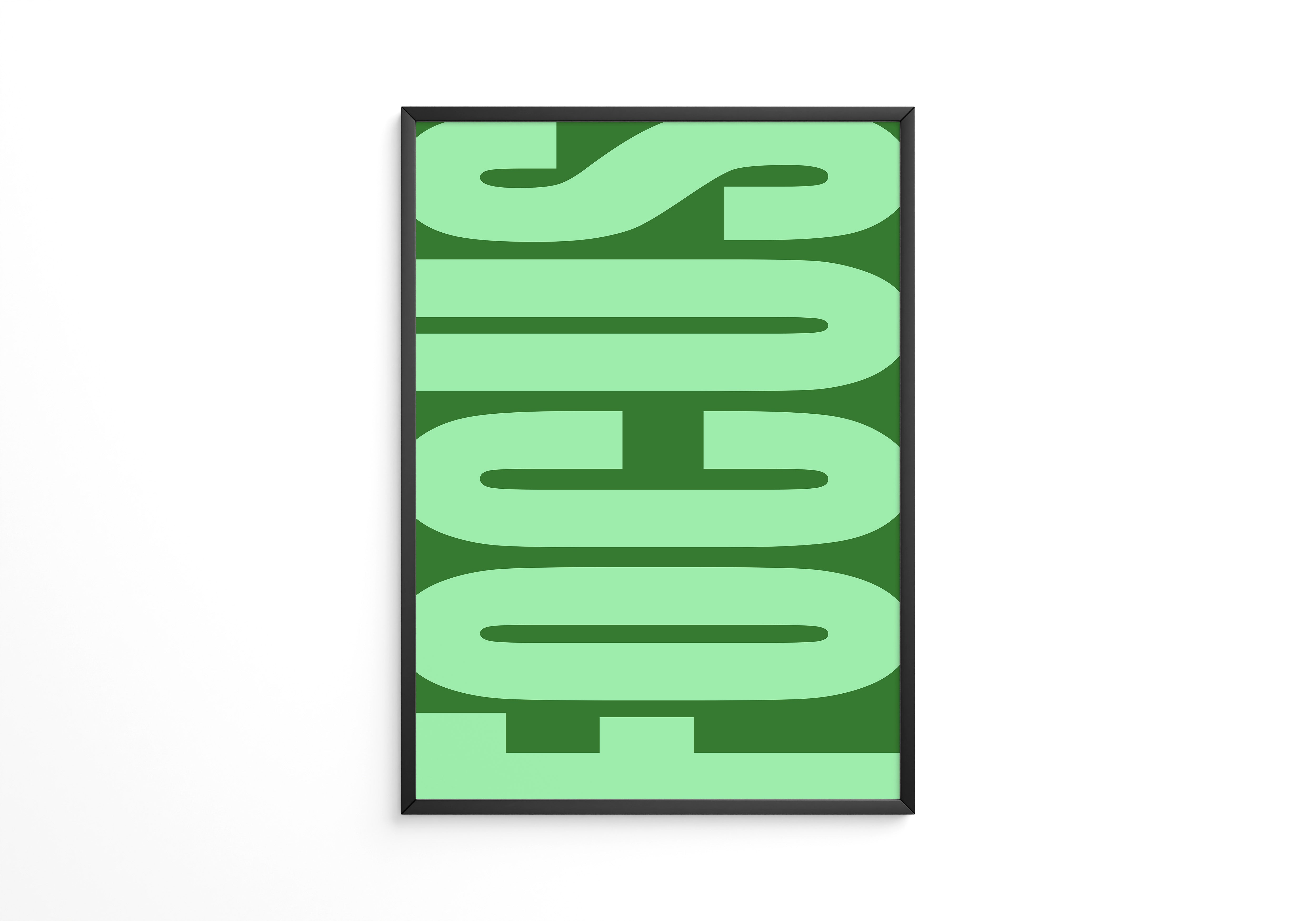 Grüne Buchstaben Typografie
