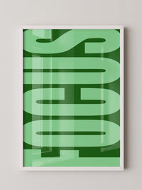 Grüne Buchstaben Typografie