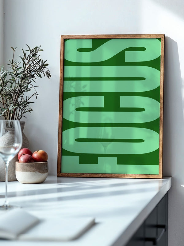 Grüne Buchstaben Typografie