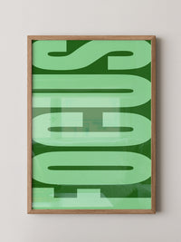 Grüne Buchstaben Typografie