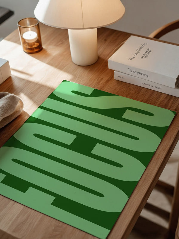 Grüne Buchstaben Typografie