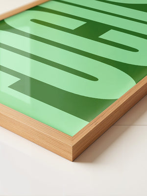 Grüne Buchstaben Typografie