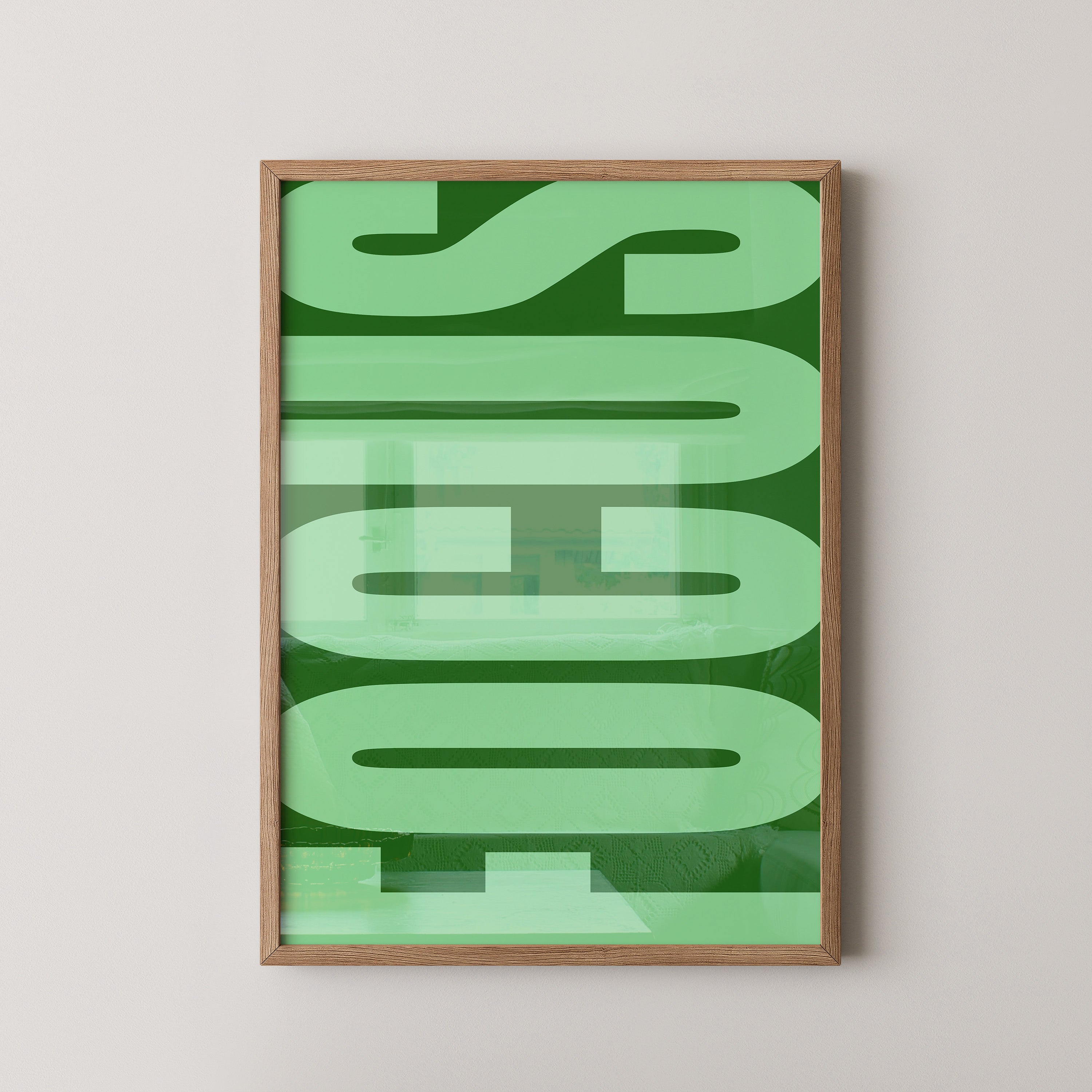 Grüne Buchstaben Typografie