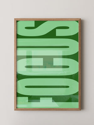 Grüne Buchstaben Typografie