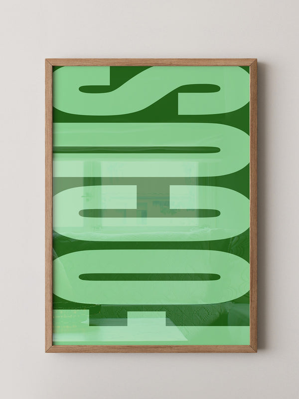 Grüne Buchstaben Typografie