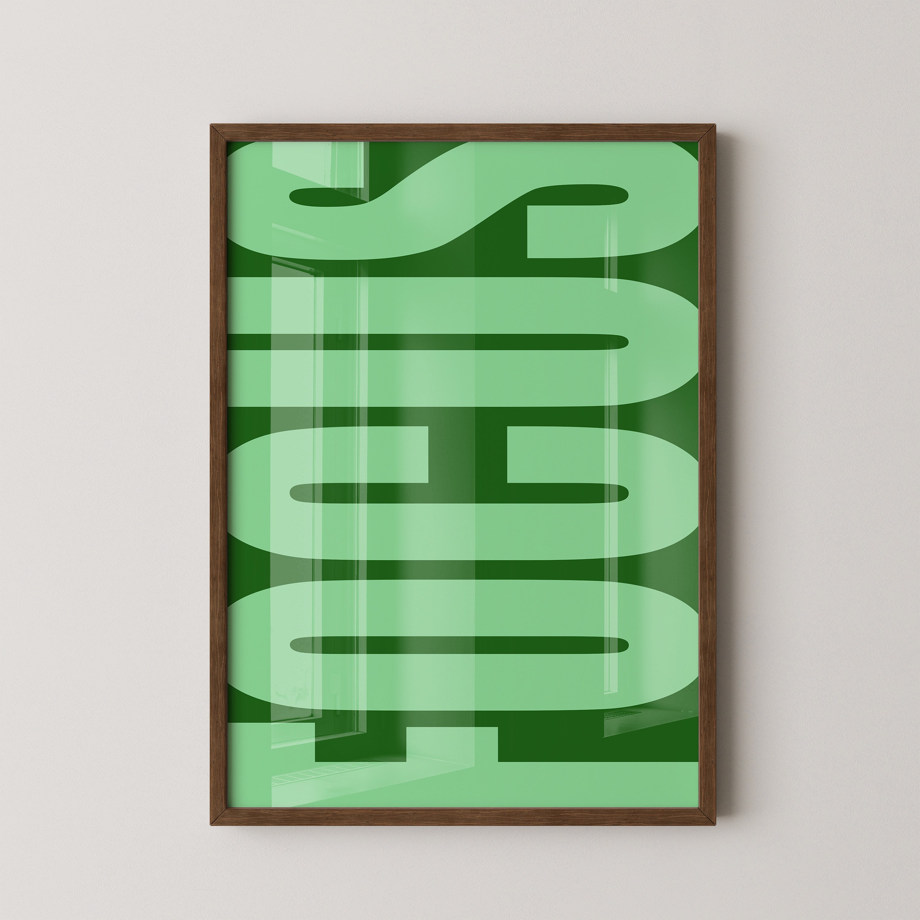 Grüne Buchstaben Typografie