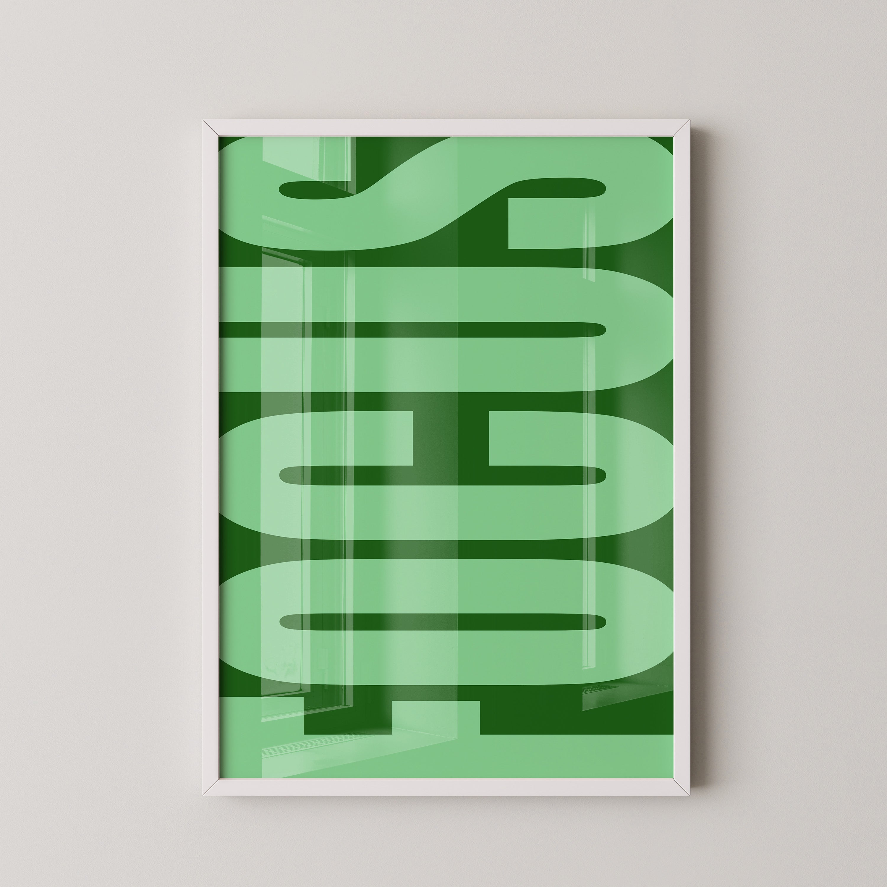 Grüne Buchstaben Typografie