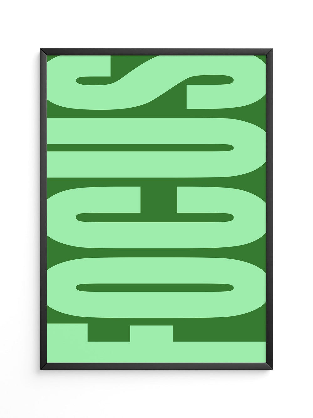 Grüne Buchstaben Typografie