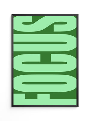 Grüne Buchstaben Typografie