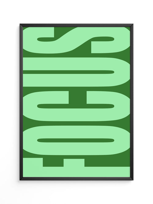 Grüne Buchstaben Typografie