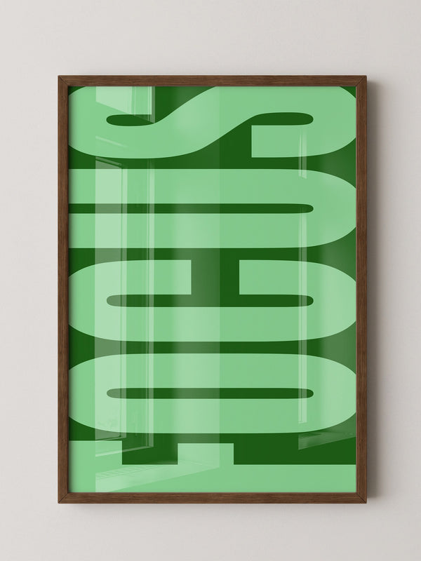 Grüne Buchstaben Typografie
