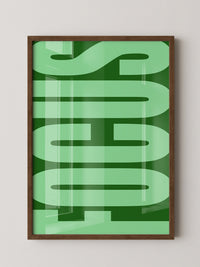 Grüne Buchstaben Typografie