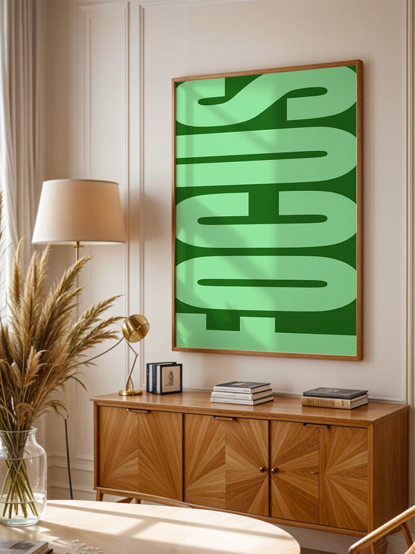 Grüne Buchstaben Typografie