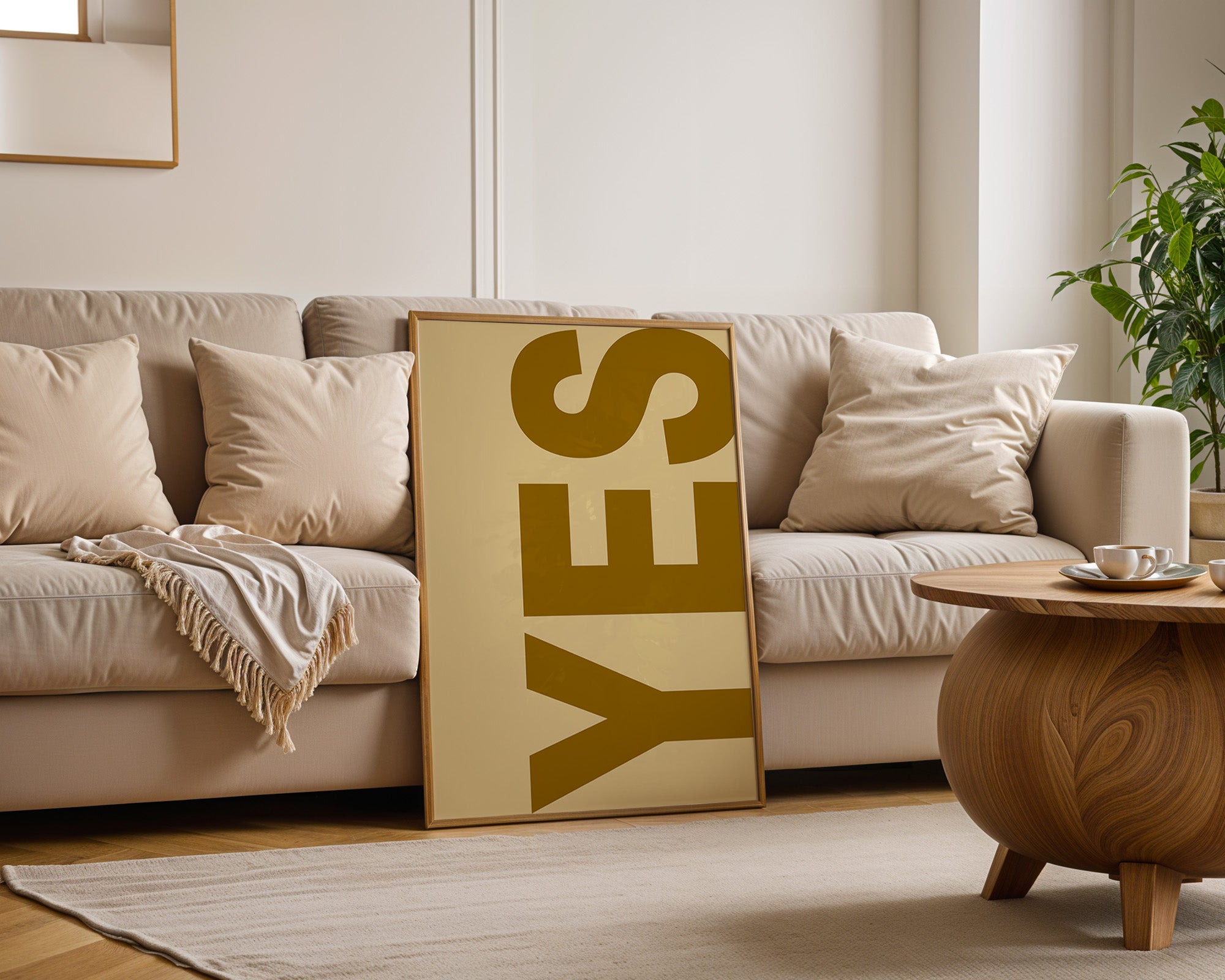 Großer Schriftzug Retro Braun