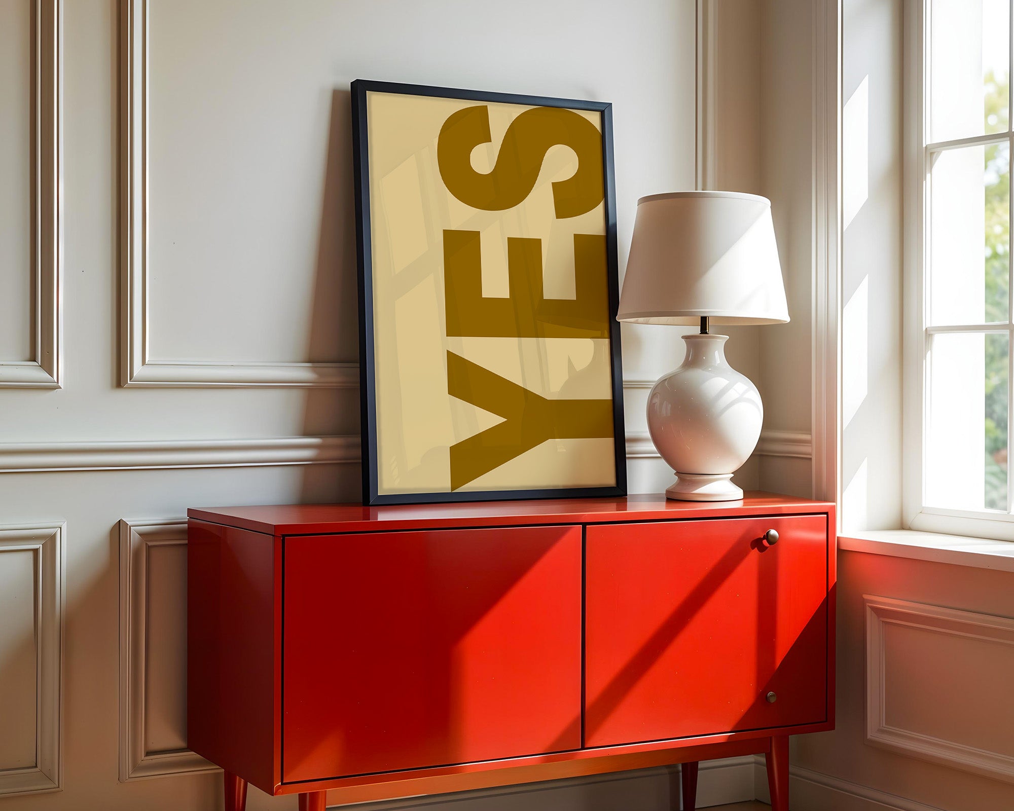 Großer Schriftzug Retro Braun