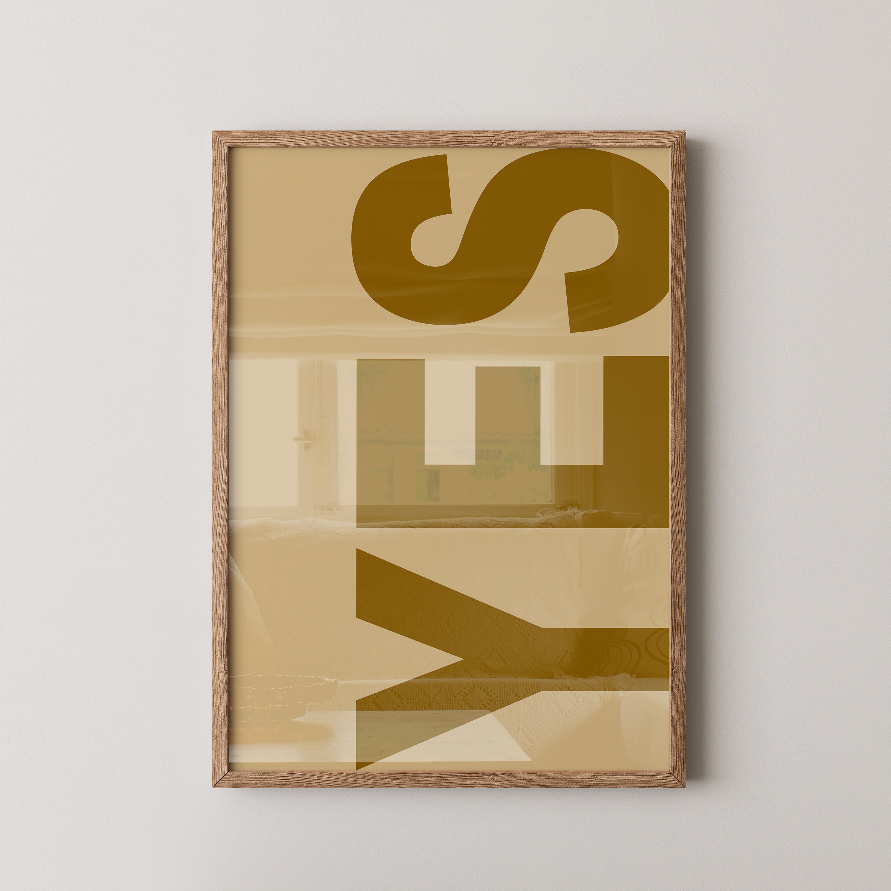 Großer Schriftzug Retro Braun