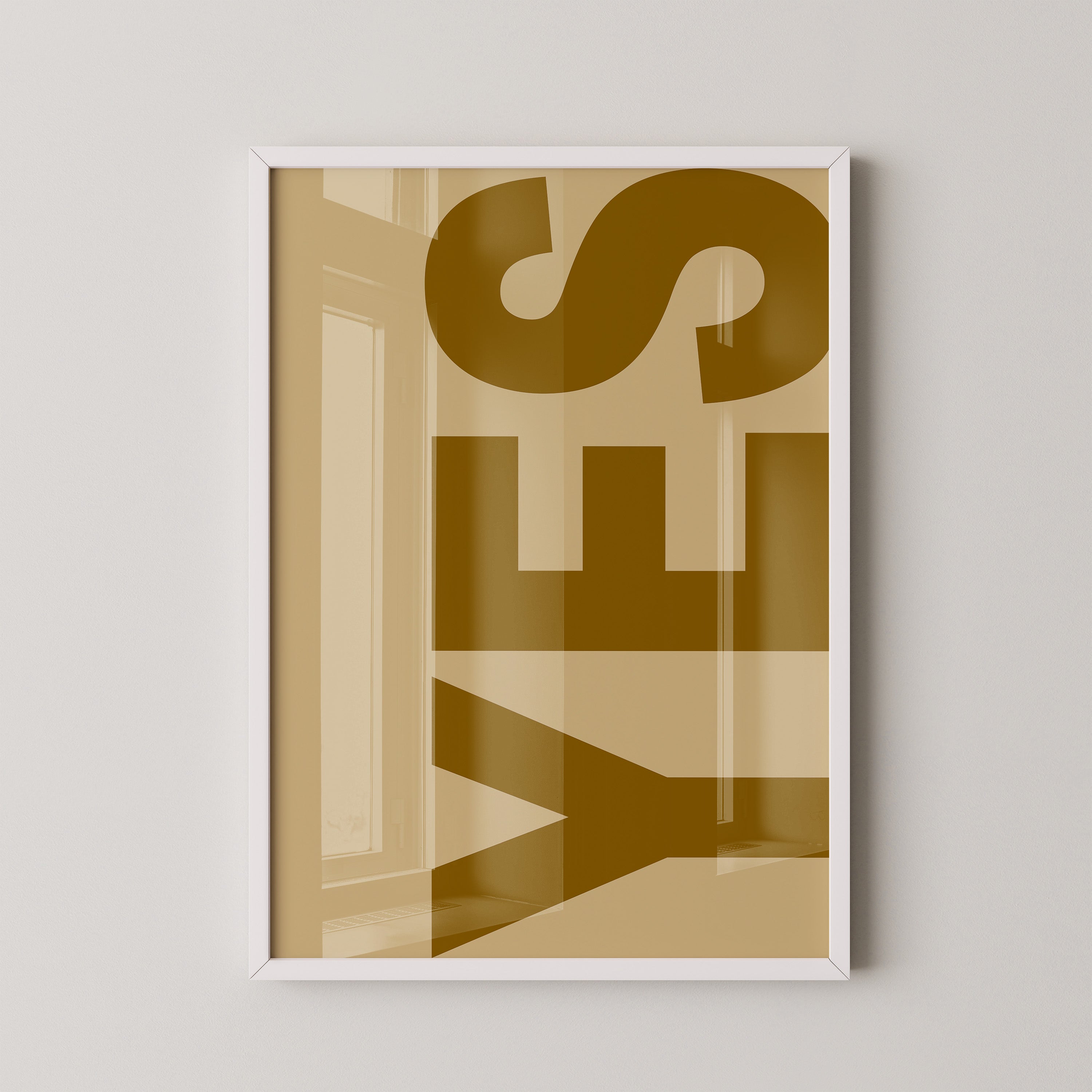 Großer Schriftzug Retro Braun