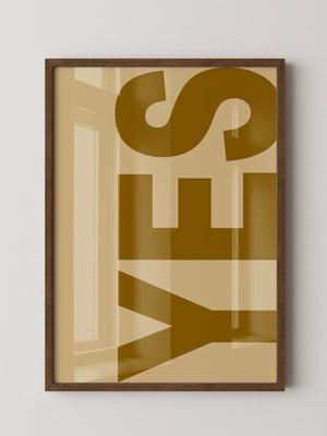 Großer Schriftzug Retro Braun