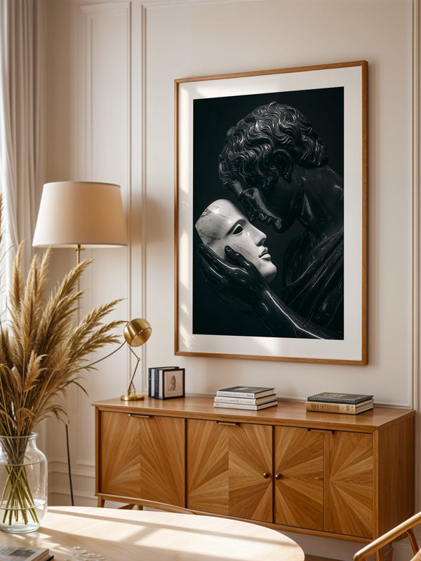 Marmorstatue Maske Dunkelheit