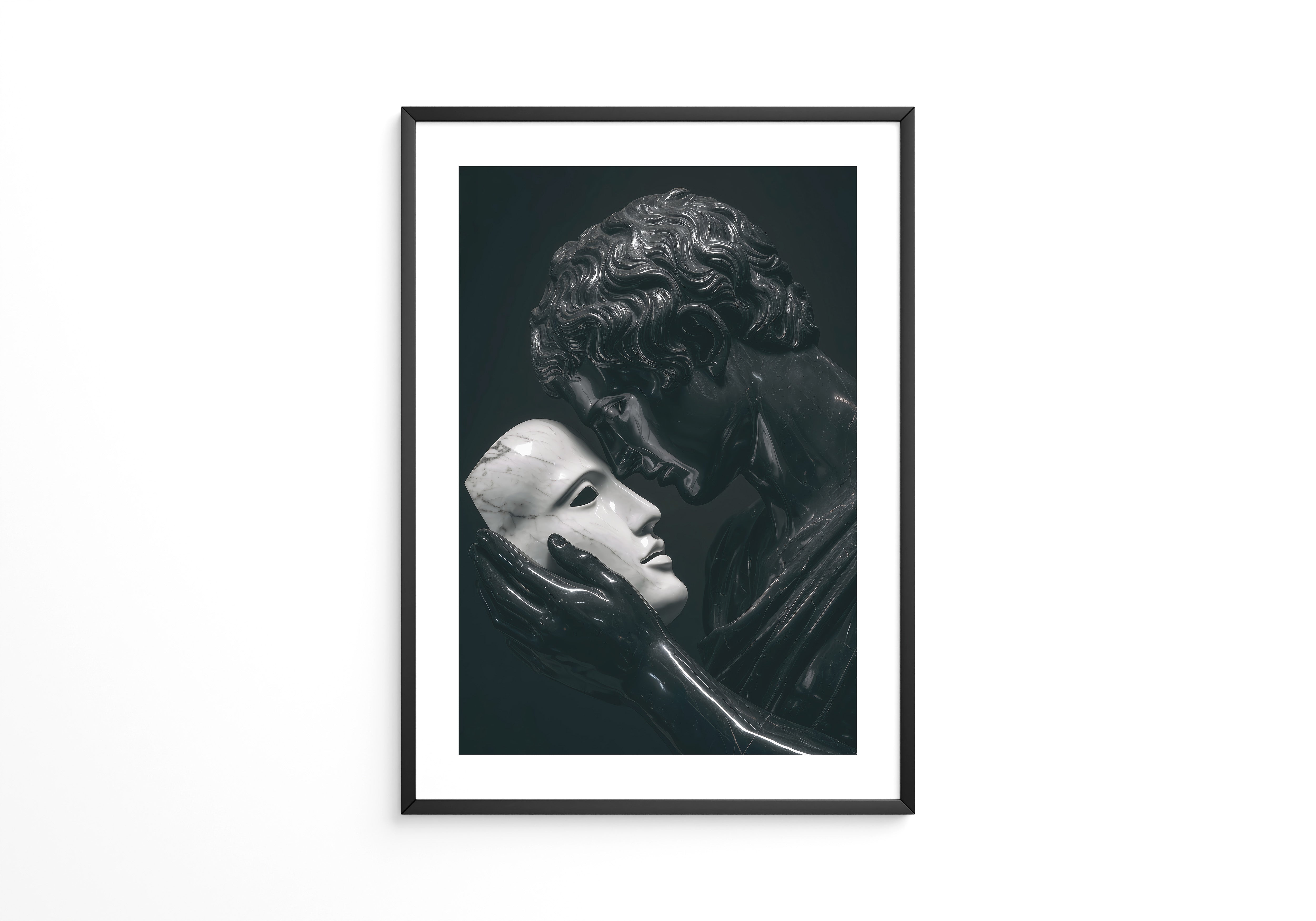 Marmorstatue Maske Dunkelheit