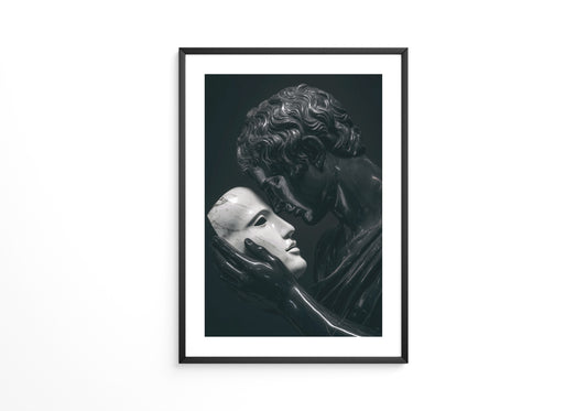 Marmorstatue Maske Dunkelheit