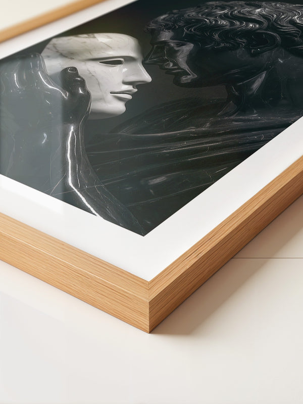 Marmorstatue Maske Dunkelheit