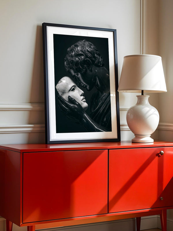 Marmorstatue Maske Dunkelheit