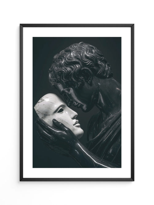 Marmorstatue Maske Dunkelheit