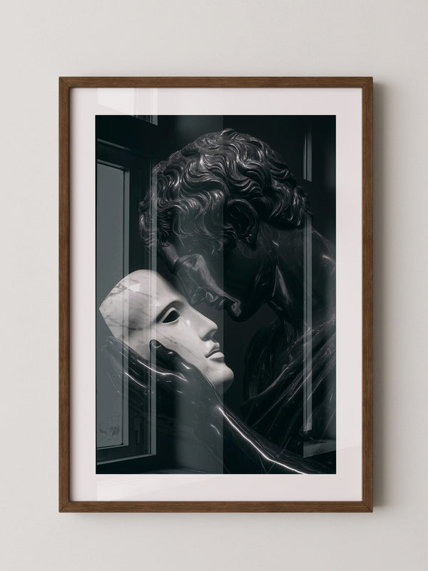 Marmorstatue Maske Dunkelheit