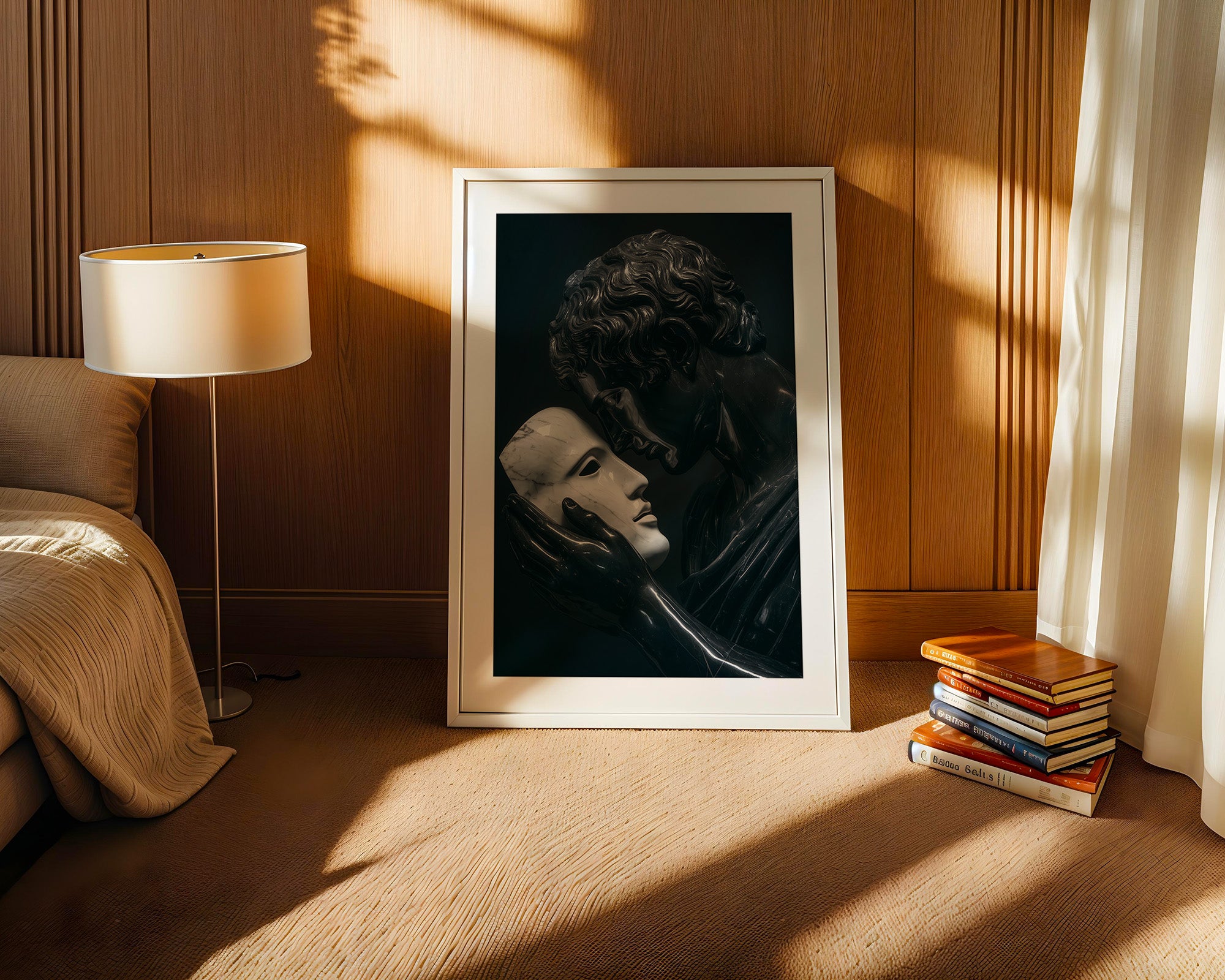 Marmorstatue Maske Dunkelheit