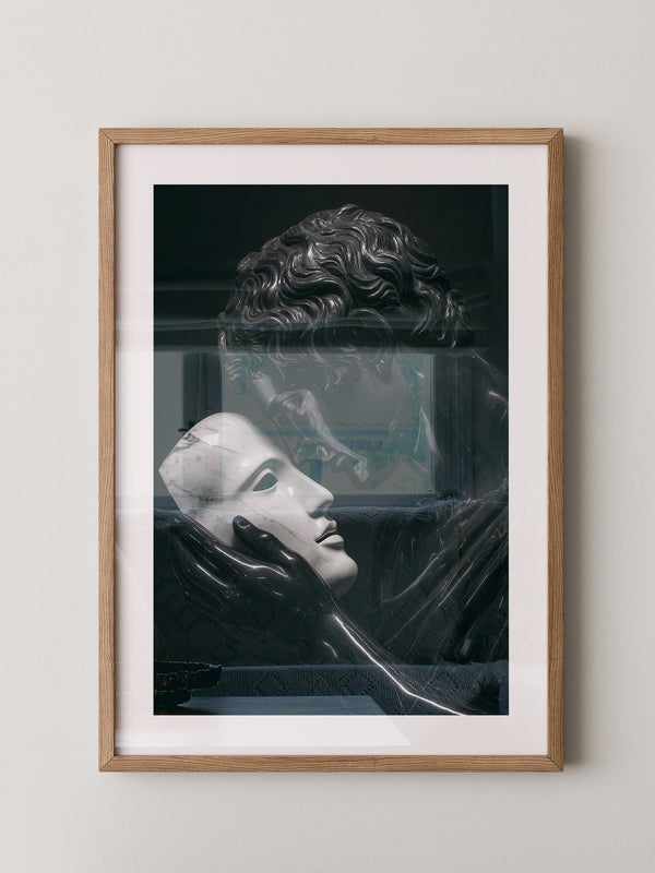 Marmorstatue Maske Dunkelheit