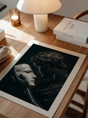 Marmorstatue Maske Dunkelheit