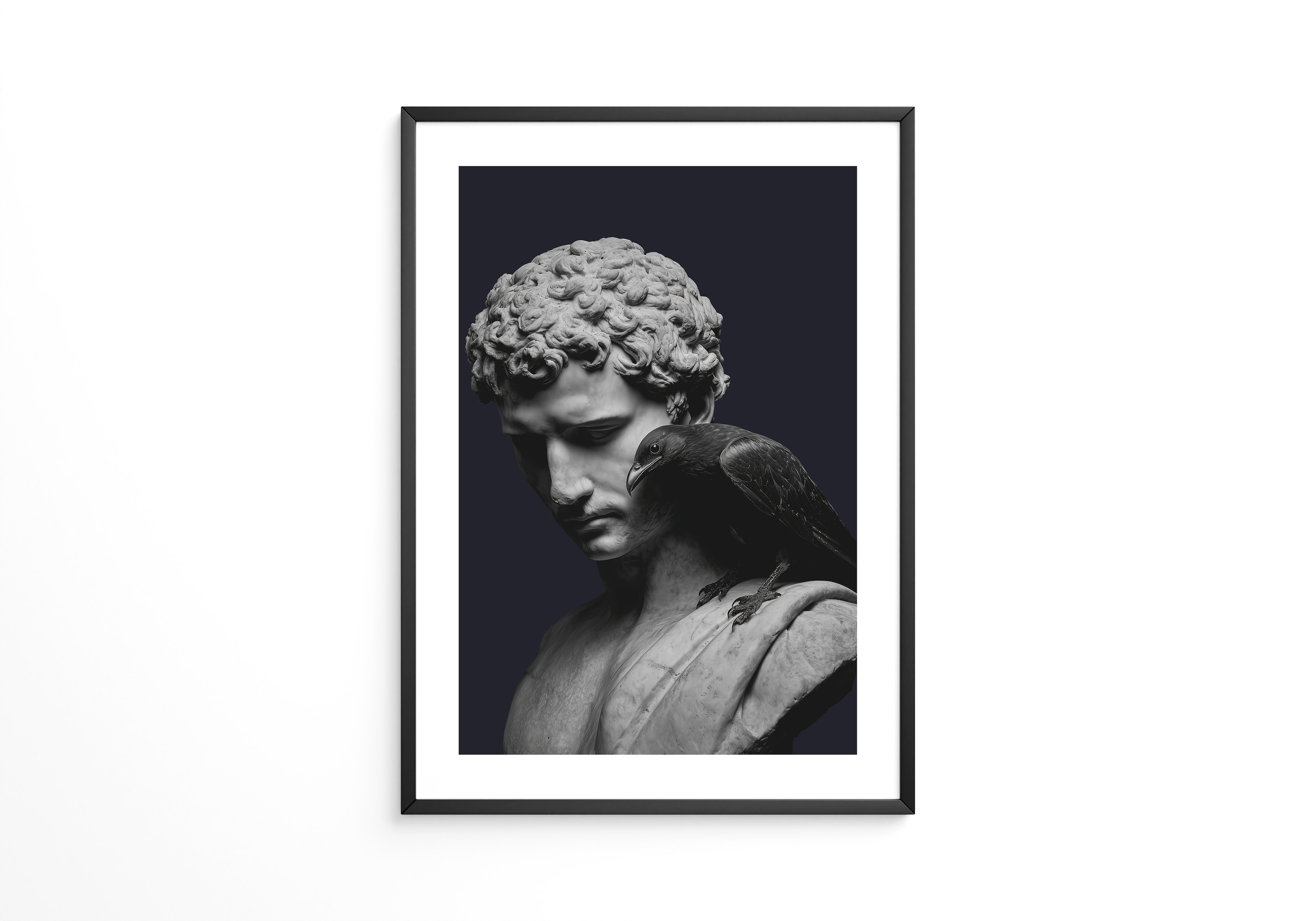 Büste mit Rabe Schattenkunst