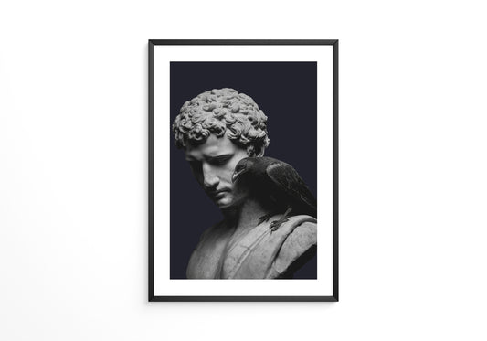 Büste mit Rabe Schattenkunst