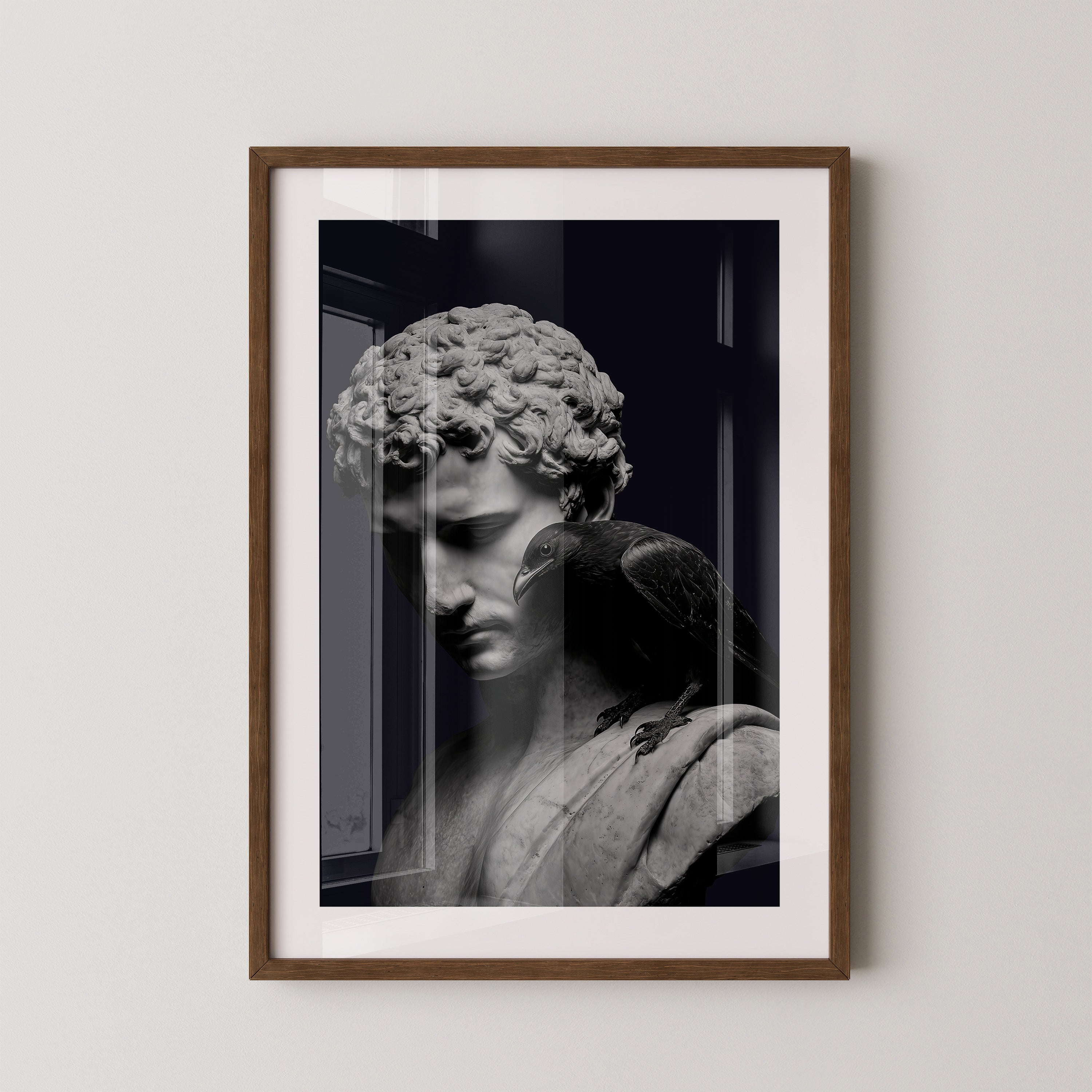 Büste mit Rabe Schattenkunst