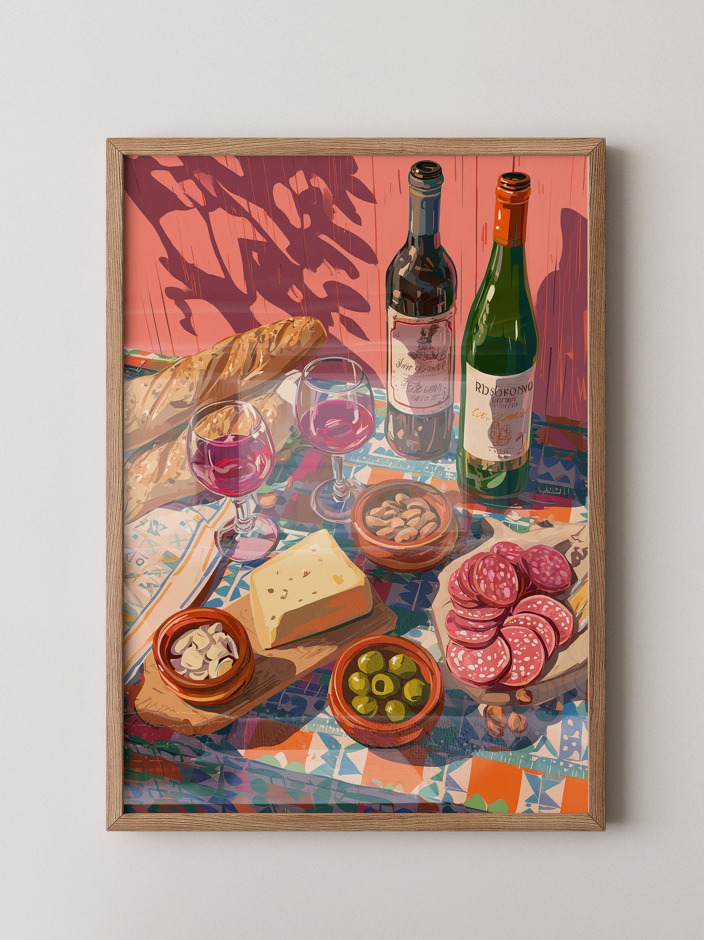 Mediterrane Tafel bunte Schatten