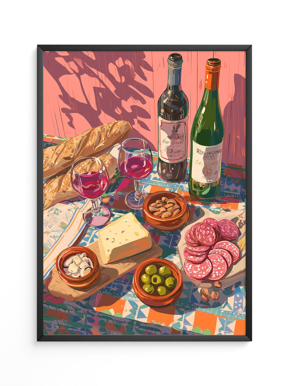 Mediterrane Tafel bunte Schatten