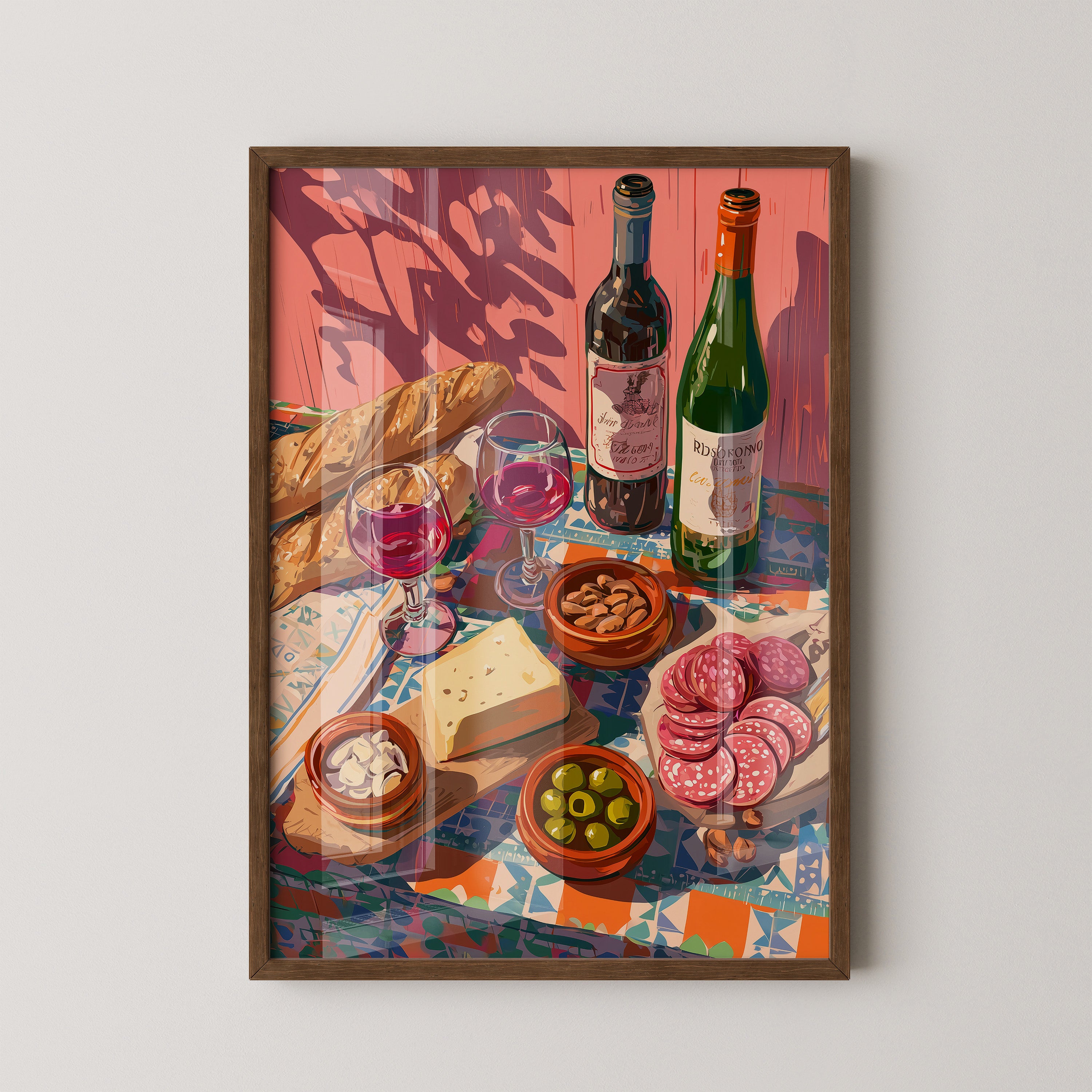 Mediterrane Tafel bunte Schatten