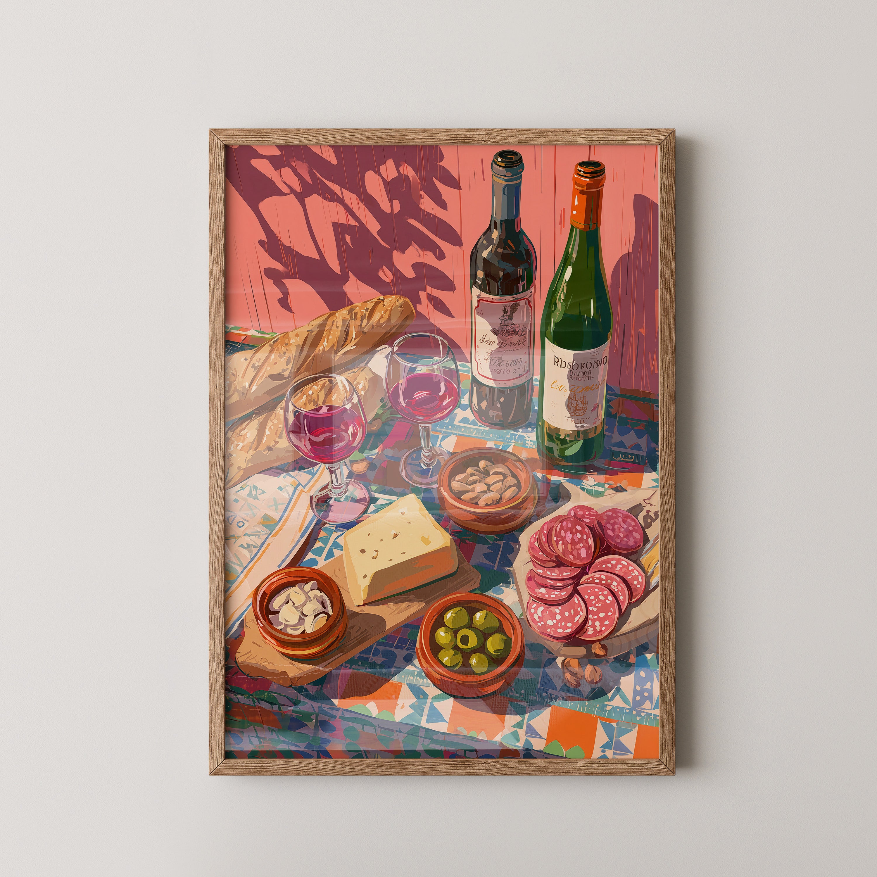 Mediterrane Tafel bunte Schatten