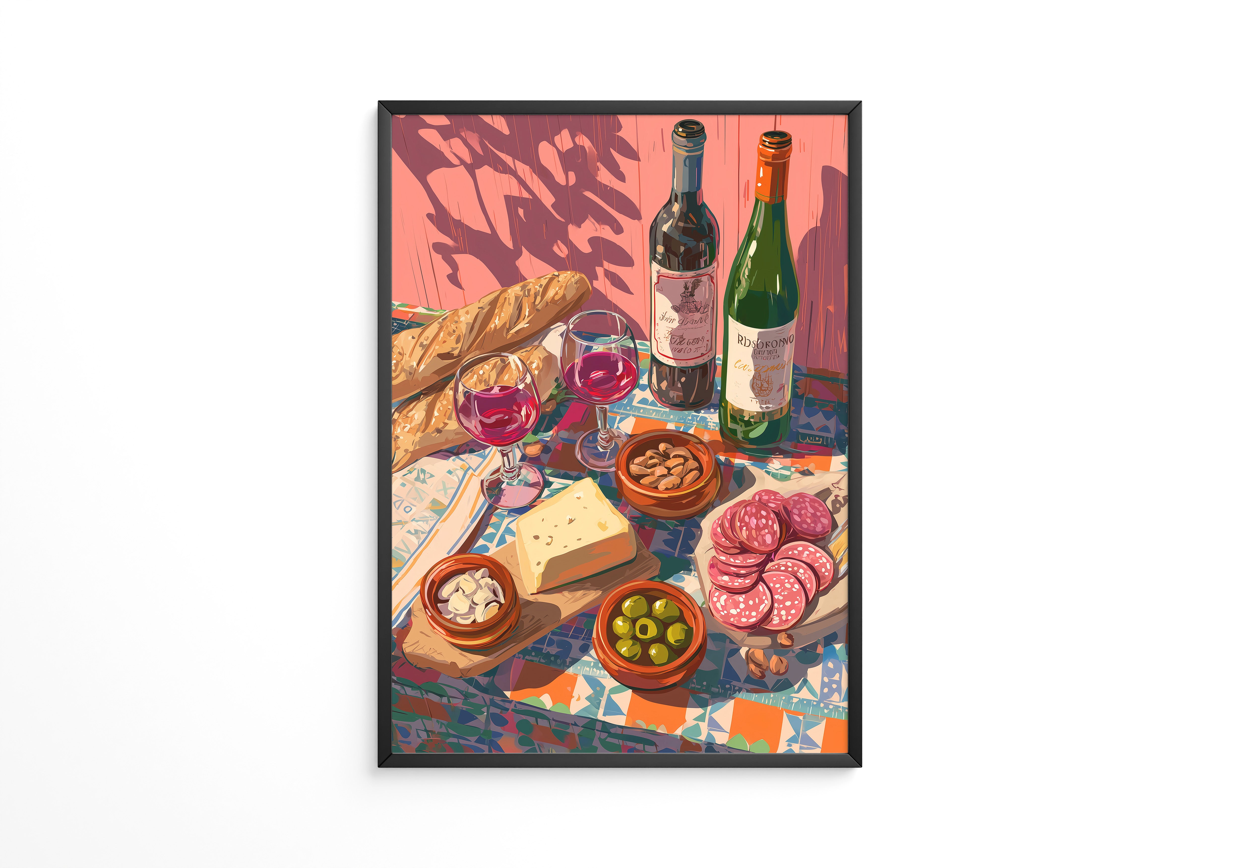 Mediterrane Tafel bunte Schatten